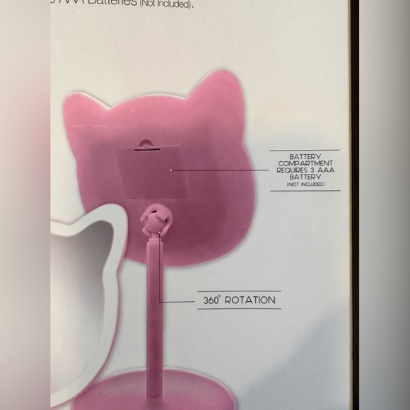 New in Box- Lighted Pink Vanity Mirror with storage tray. - Picture 7 of 8